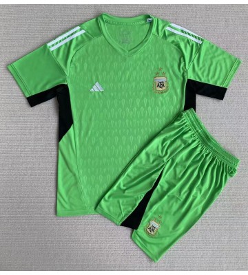 Argentina Målmand Hjemmebanesæt Børn VM 2022 Kort ærmer (+ korte bukser)